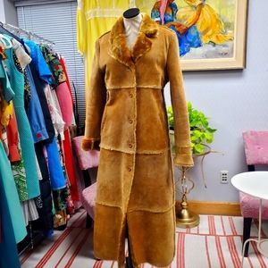 Leather Long Brown Vintage Coat